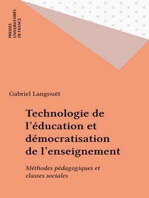 cover image of Technologie de l'éducation et démocratisation de l'enseignement